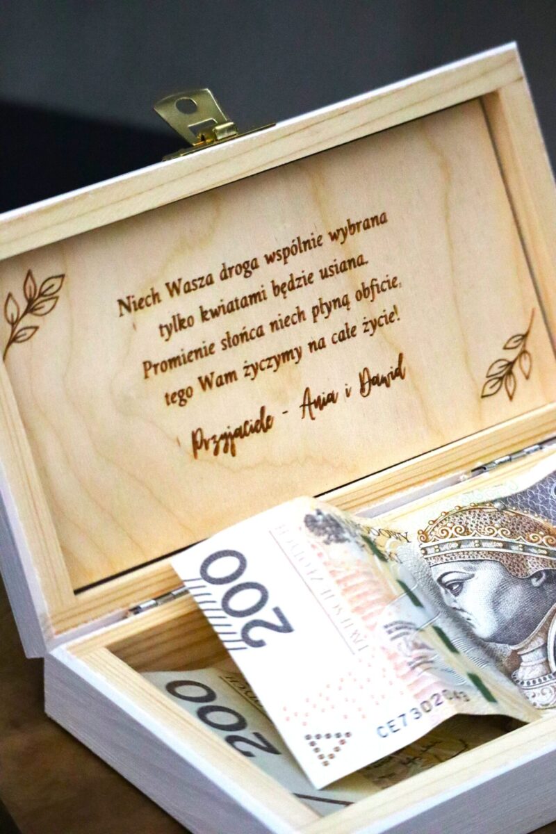 Pudełko ślubne na banknoty