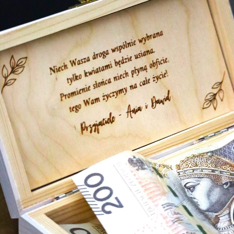 Pudełko ślubne na banknoty