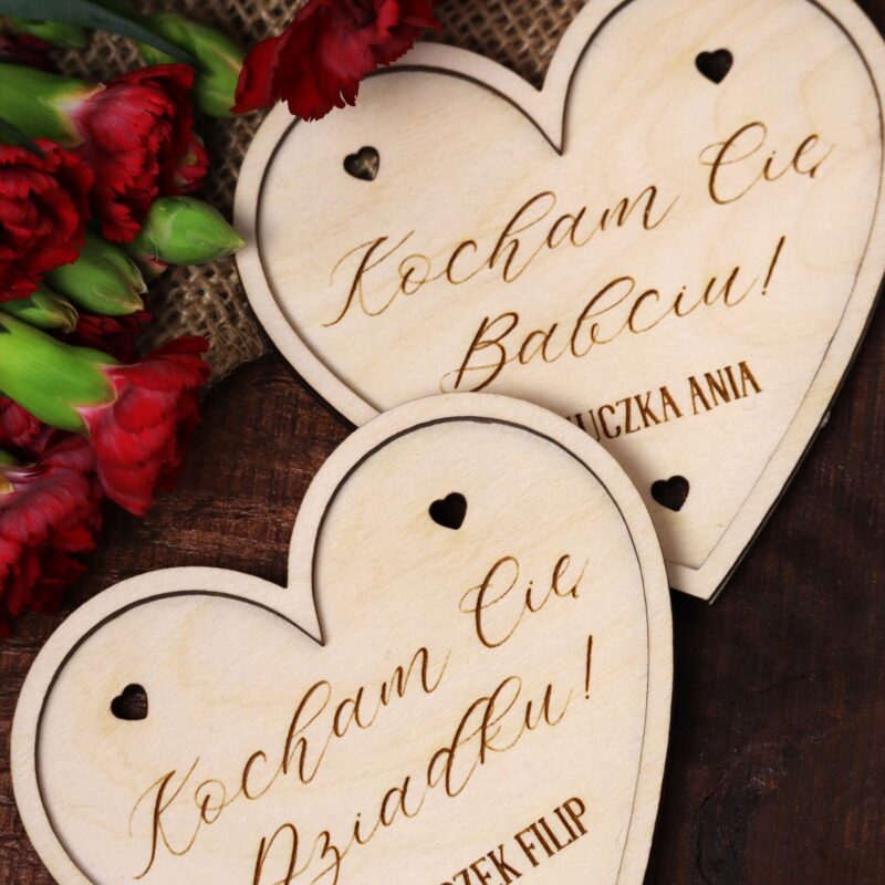 Magnes w formie serca dla Dziadków