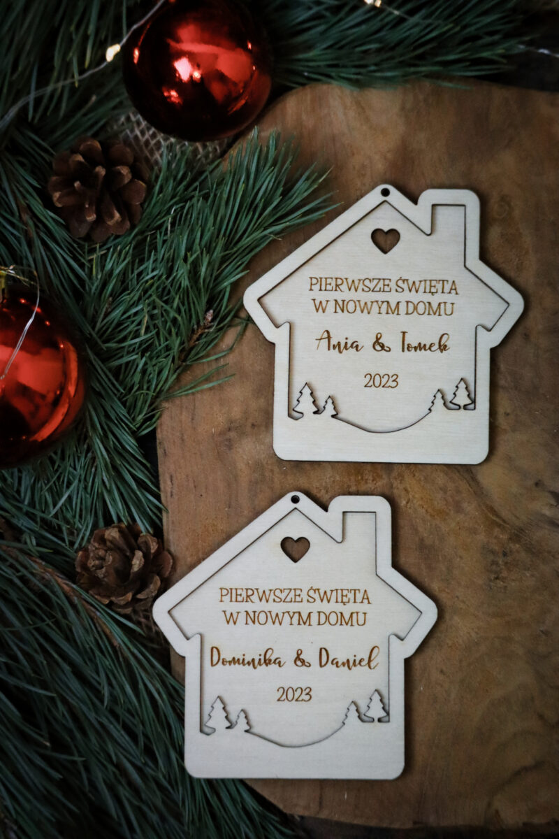 Bombka domek "Pierwsze Święta w nowym domu"