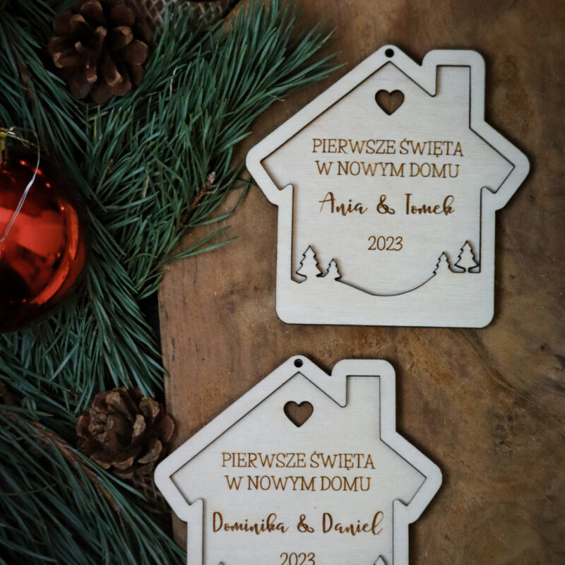 Bombka domek "Pierwsze Święta w nowym domu"