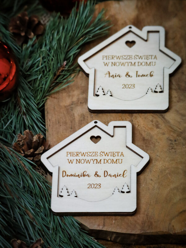 Bombka domek "Pierwsze Święta w nowym domu"