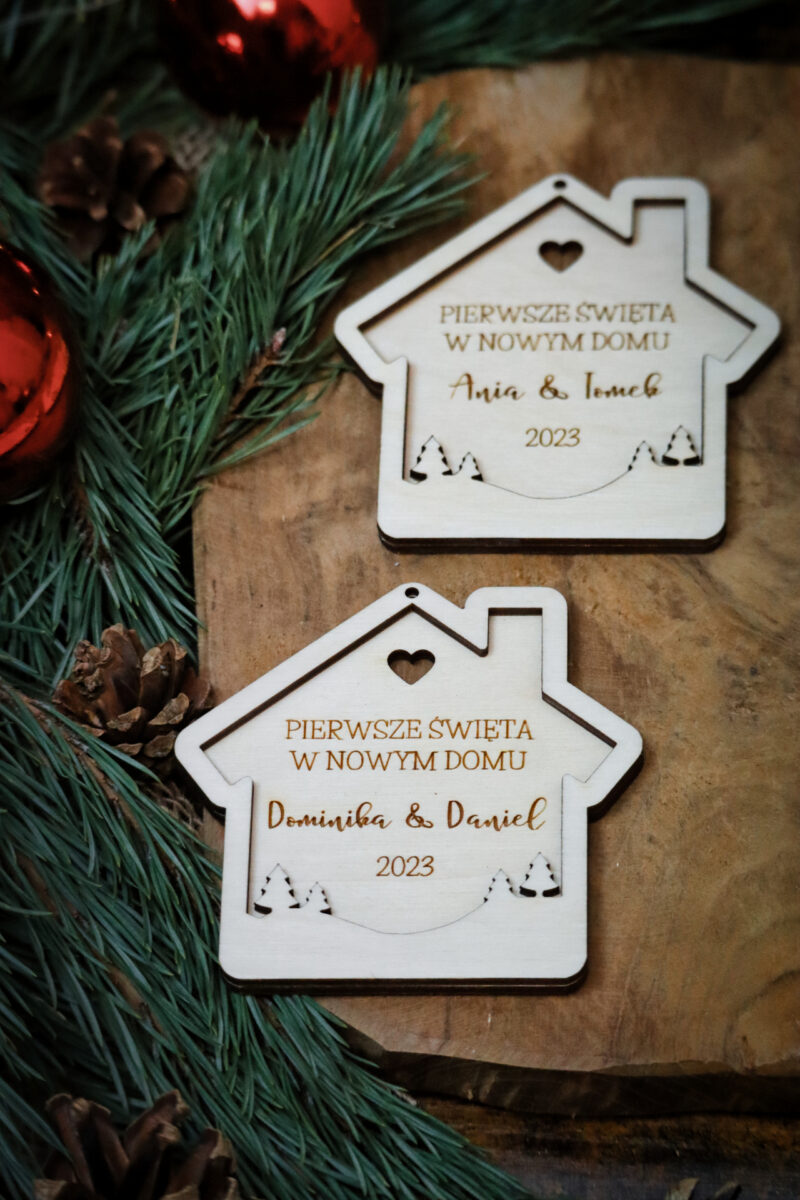 Bombka domek "Pierwsze Święta w nowym domu"