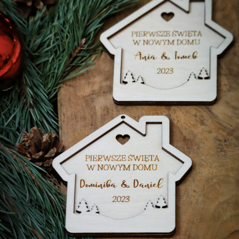 Bombka domek "Pierwsze Święta w nowym domu"