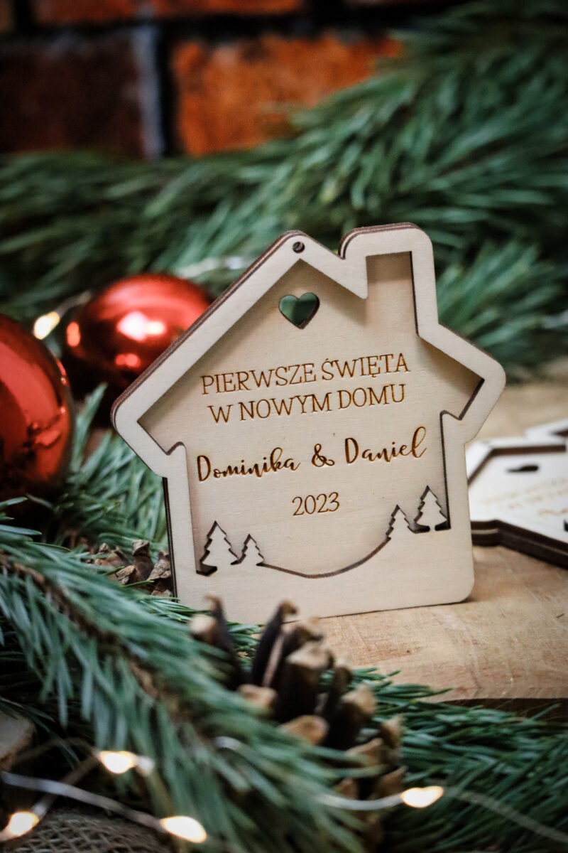 Bombka domek "Pierwsze Święta w nowym domu"
