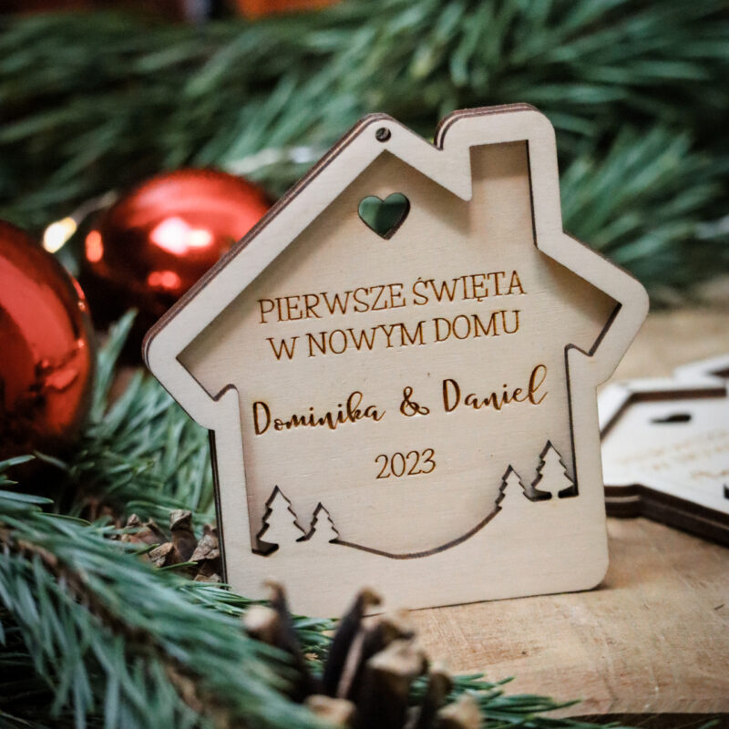 Bombka domek "Pierwsze Święta w nowym domu"