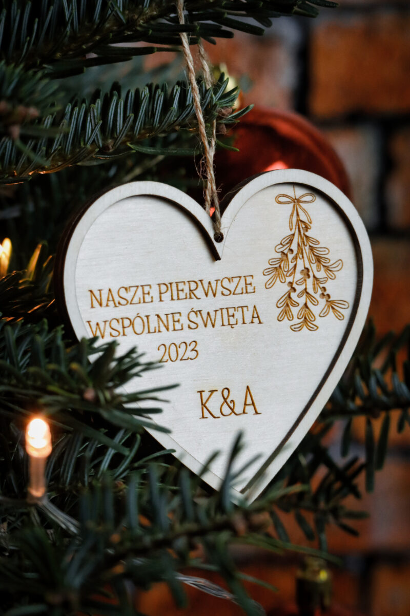 Bombka serce "Nasze pierwsze wspólne Święta"