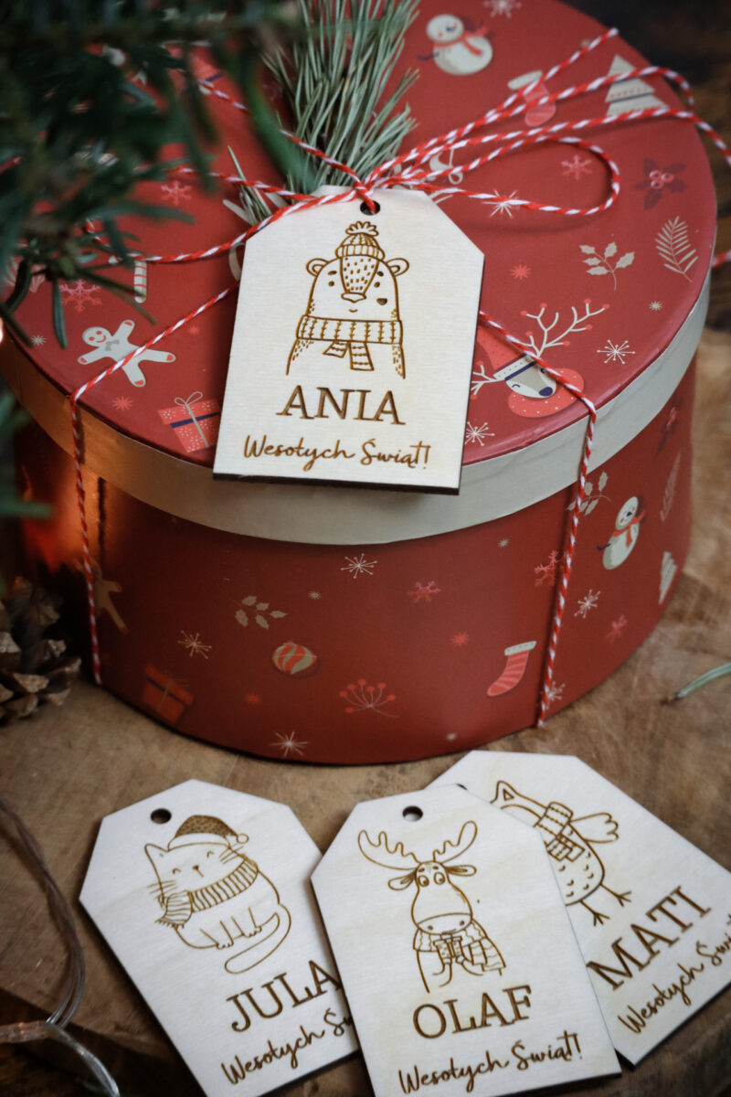 Bileciki do prezentów świątecznych