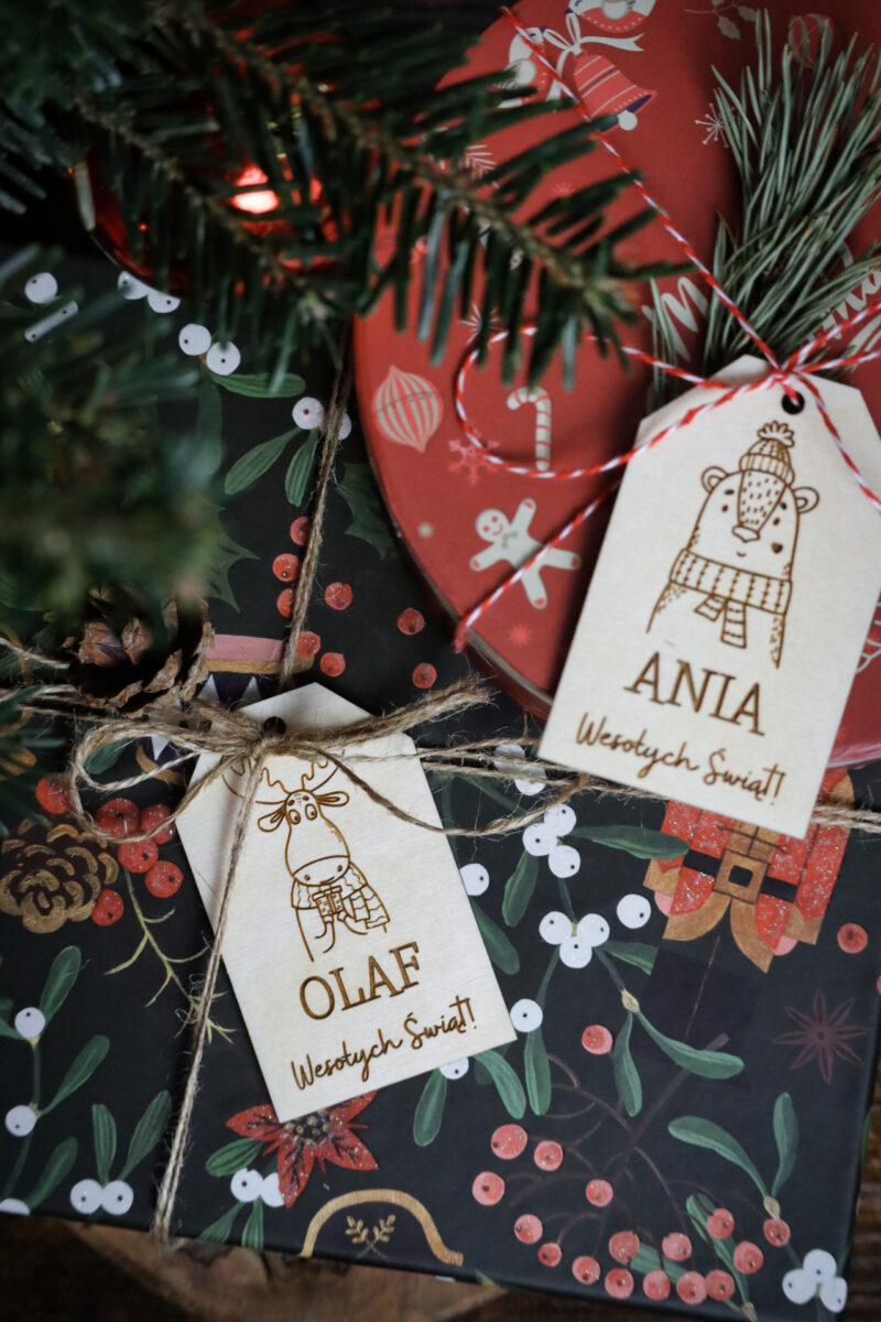 Bileciki do prezentów świątecznych