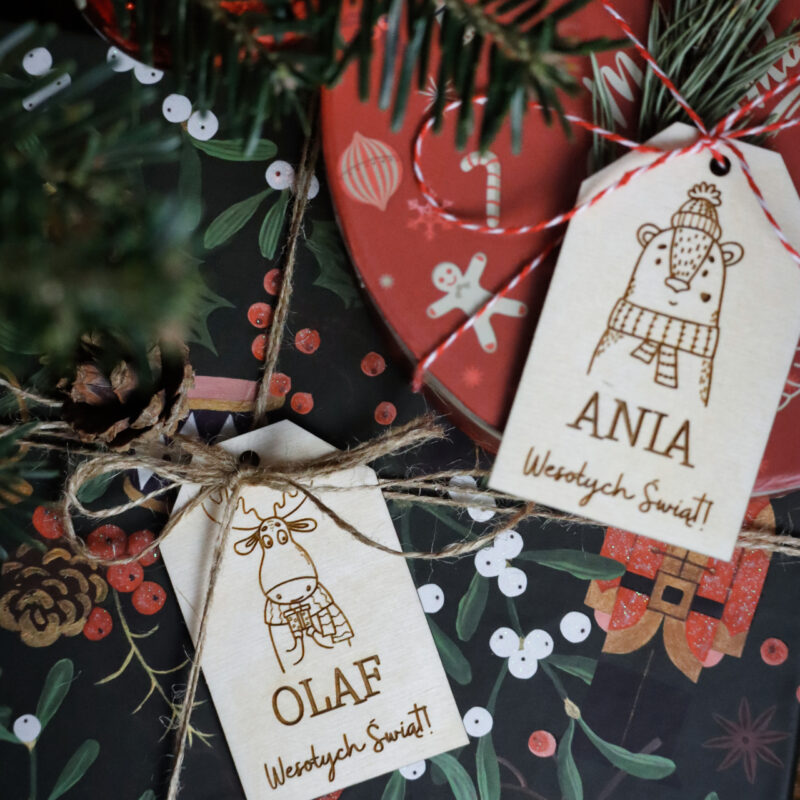 Bileciki do prezentów świątecznych