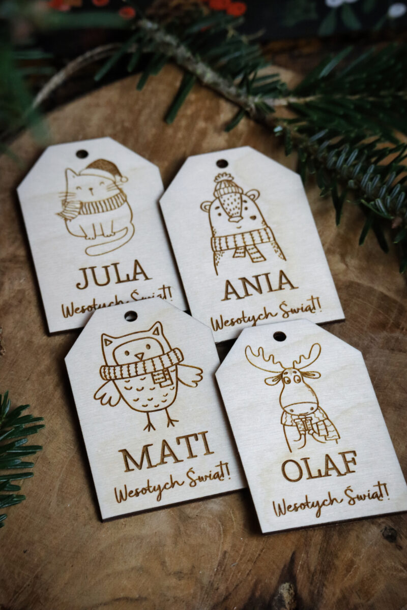 Bileciki do prezentów świątecznych