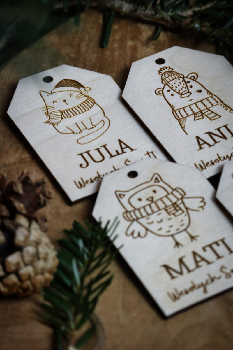 Bileciki do prezentów świątecznych