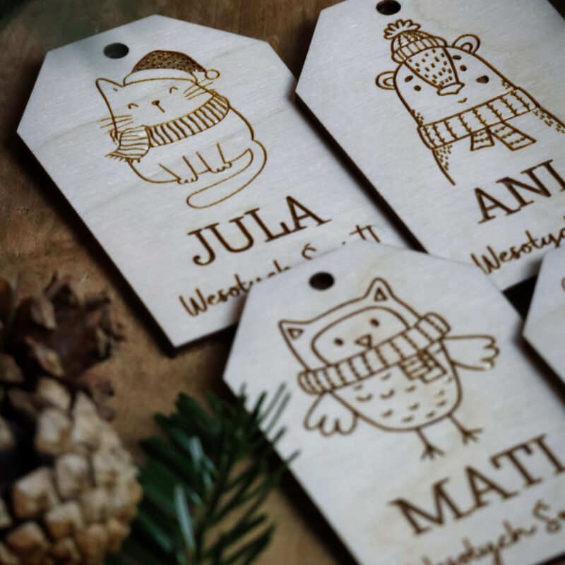 Bileciki do prezentów świątecznych