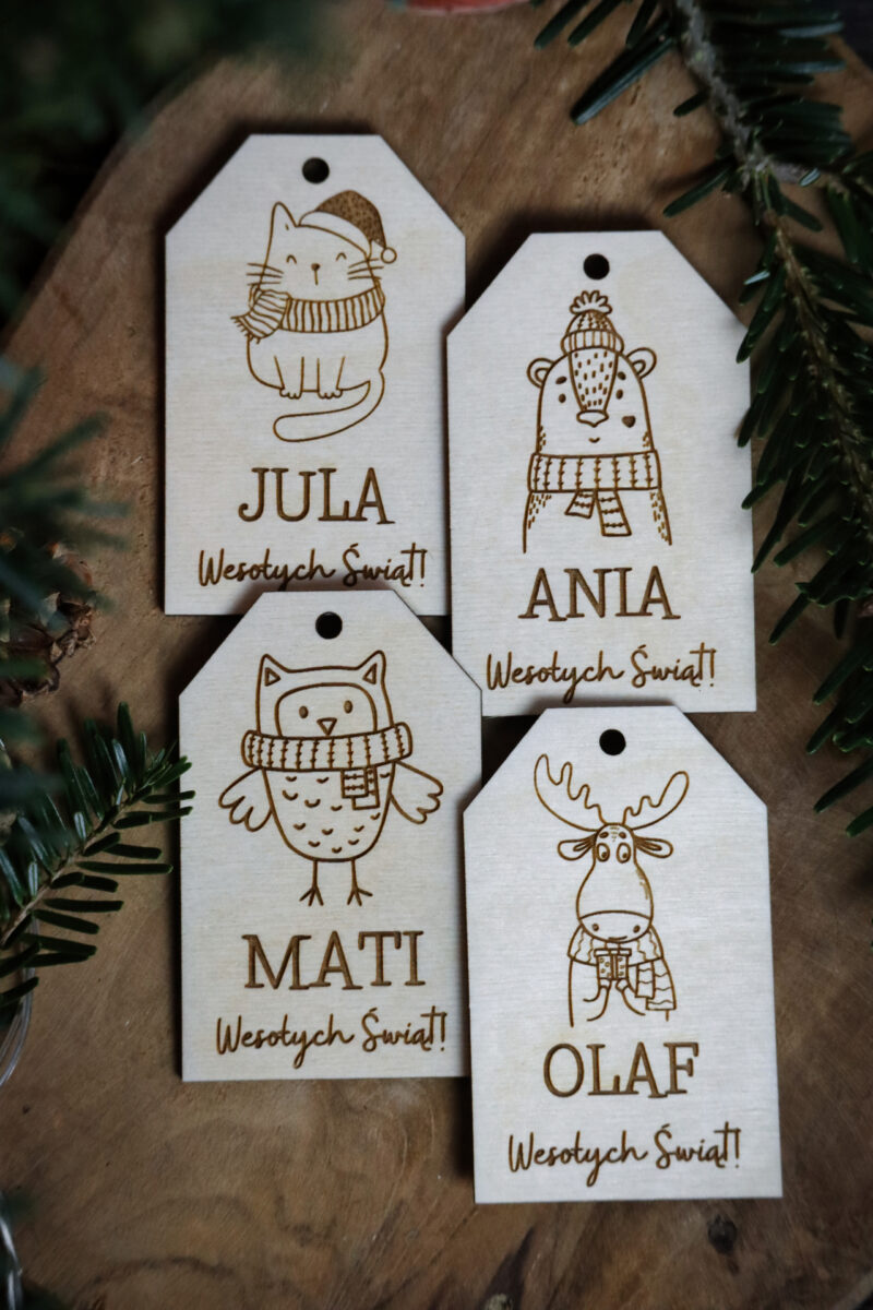 Bileciki do prezentów świątecznych