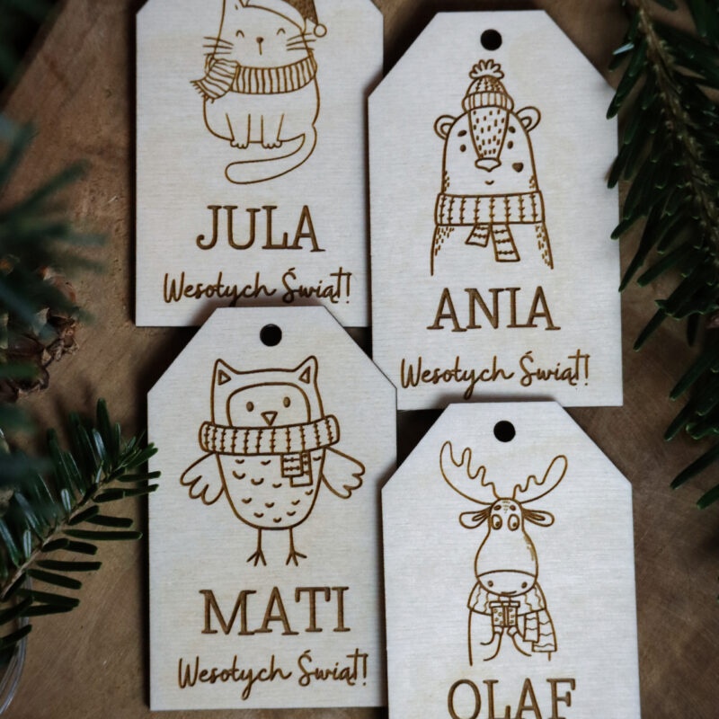 Bileciki do prezentów świątecznych
