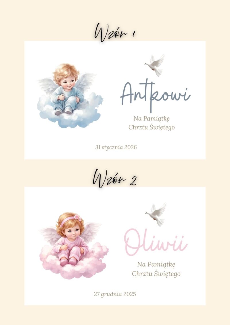 Białe pudełko z Biblią na Chrzest Święty