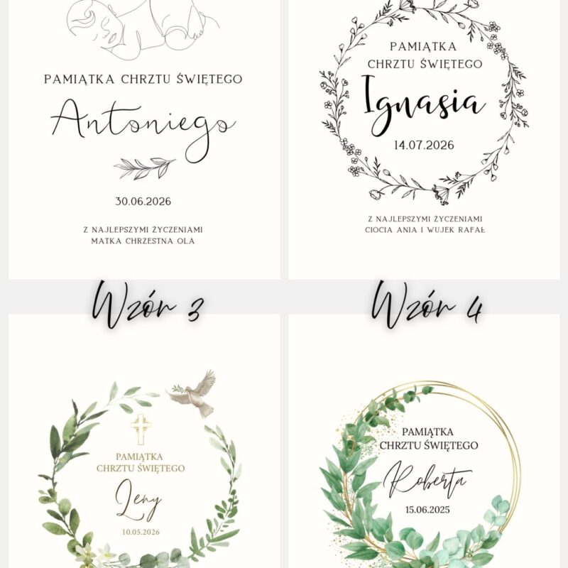 Pamiątkowy album na zdjęcia z Chrztu Świętego z dedykacją