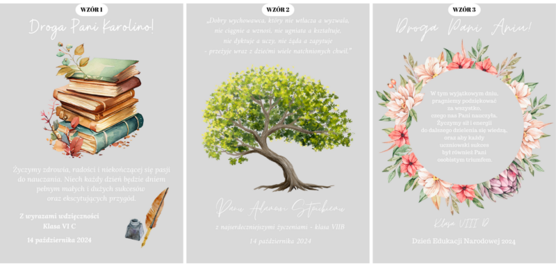 Statuetka z życzeniami dla nauczyciela