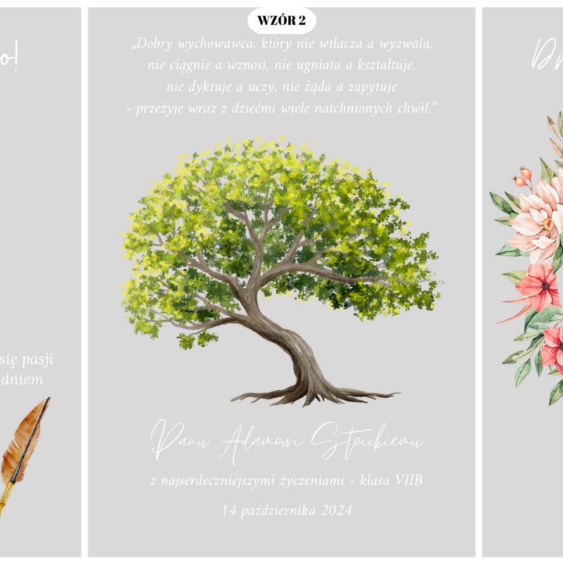 Statuetka z życzeniami dla nauczyciela