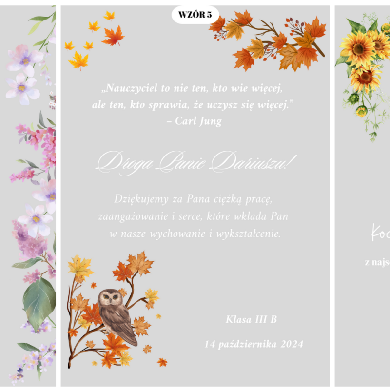 Statuetka z życzeniami dla nauczyciela