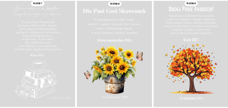 Statuetka z życzeniami dla nauczyciela