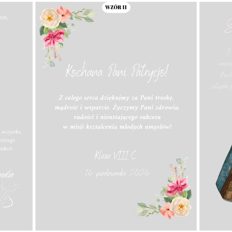 Statuetka z życzeniami dla nauczyciela