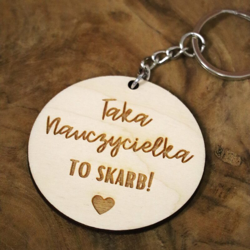 Breloczek do kluczy z grawerem dla nauczyciela