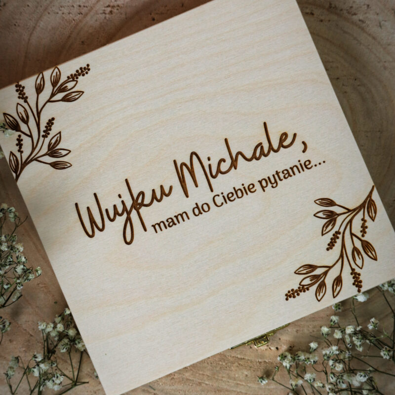 Pytanie do Rodziców Chrzestnych w formie pudełka ze zdjęciem