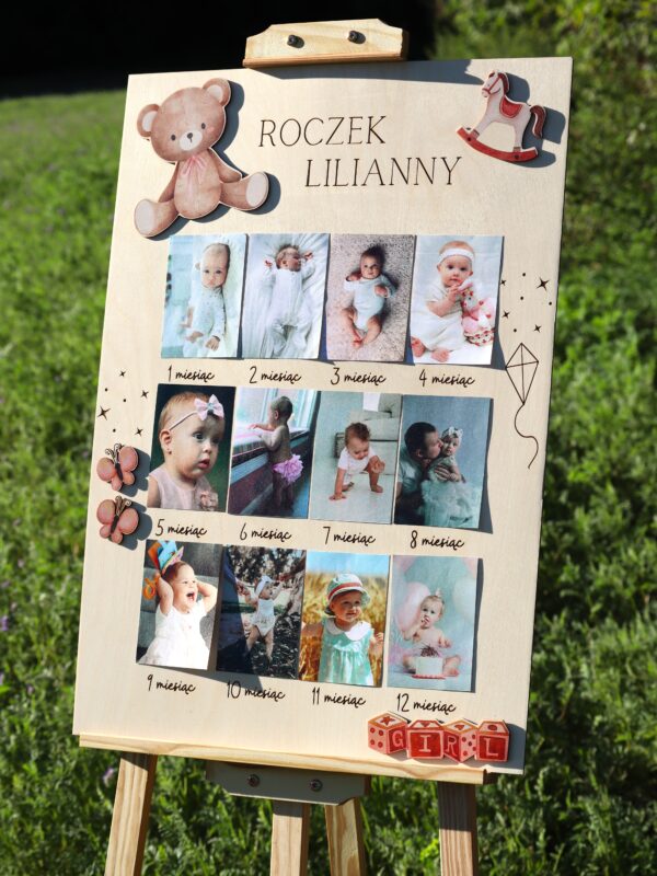 Tablica na roczek Zabawki dziewczęce