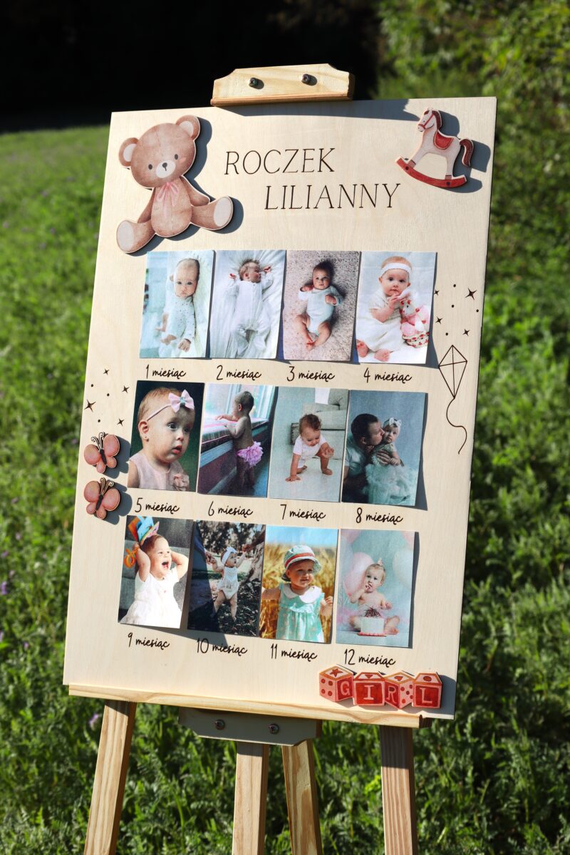 Tablica na roczek Zabawki dziewczęce