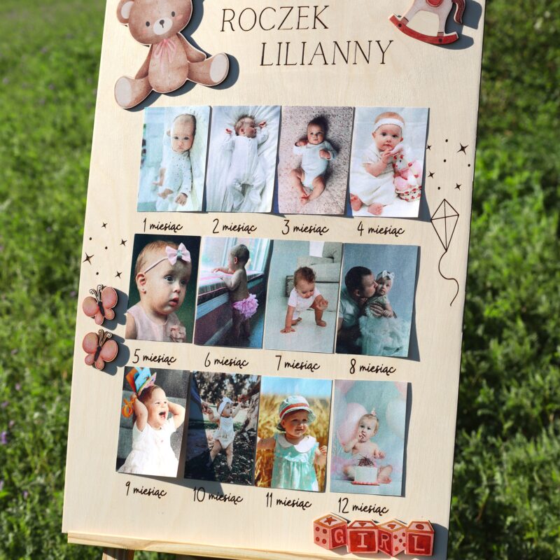 Tablica na roczek Zabawki dziewczęce