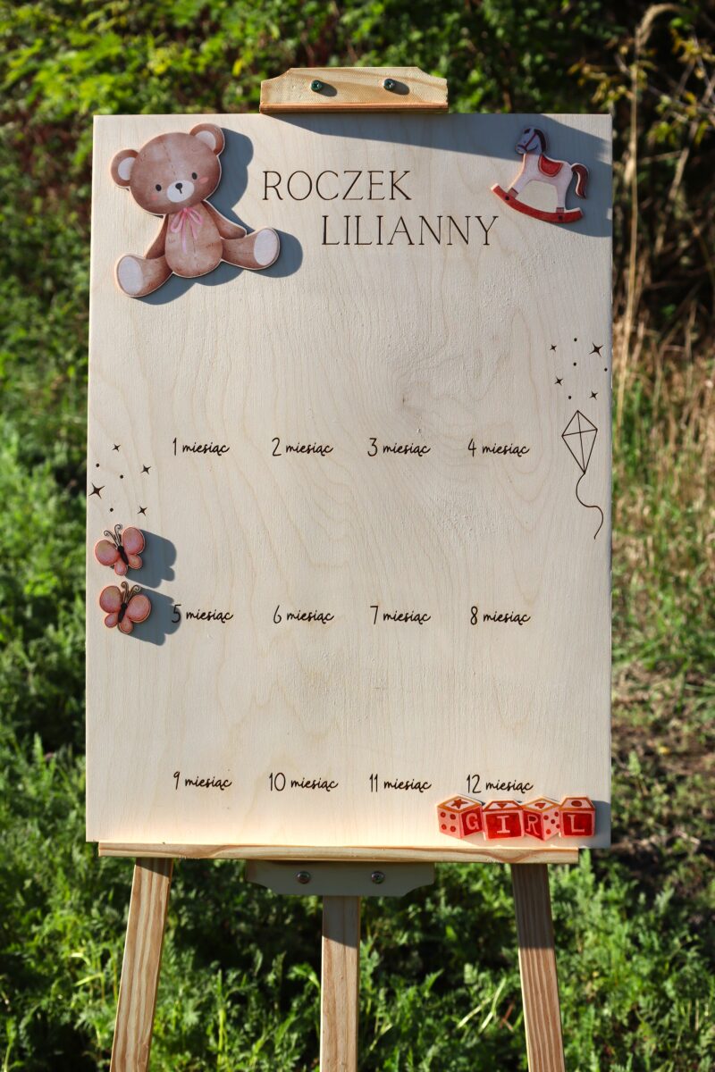 Tablica na roczek Zabawki dziewczęce