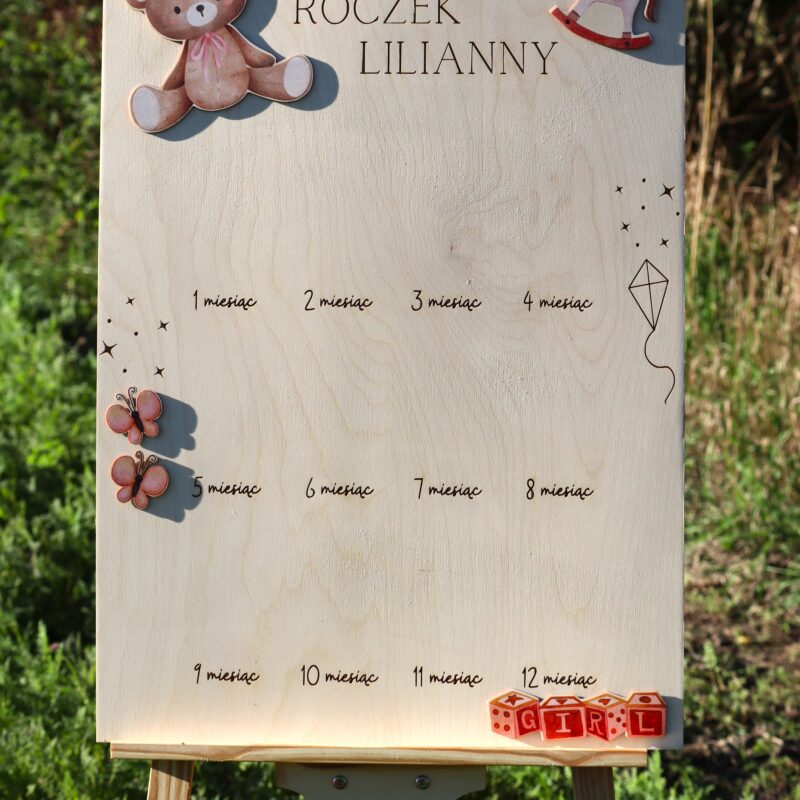 Tablica na roczek Zabawki dziewczęce