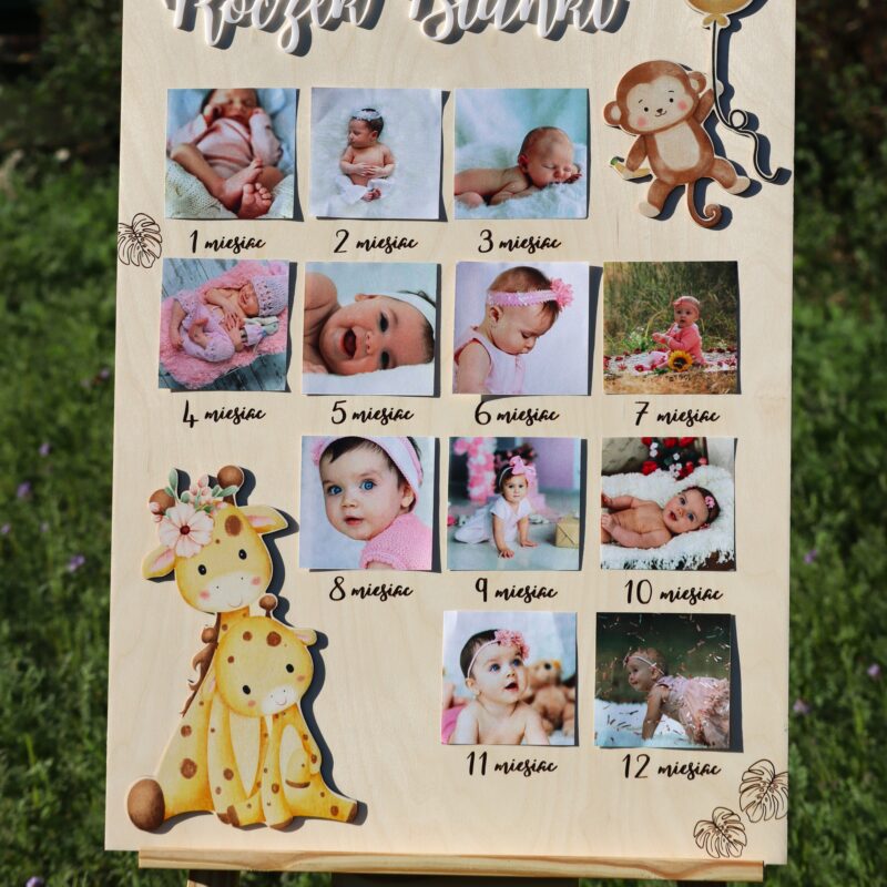 Tablica na roczek Zwierzęta Safari