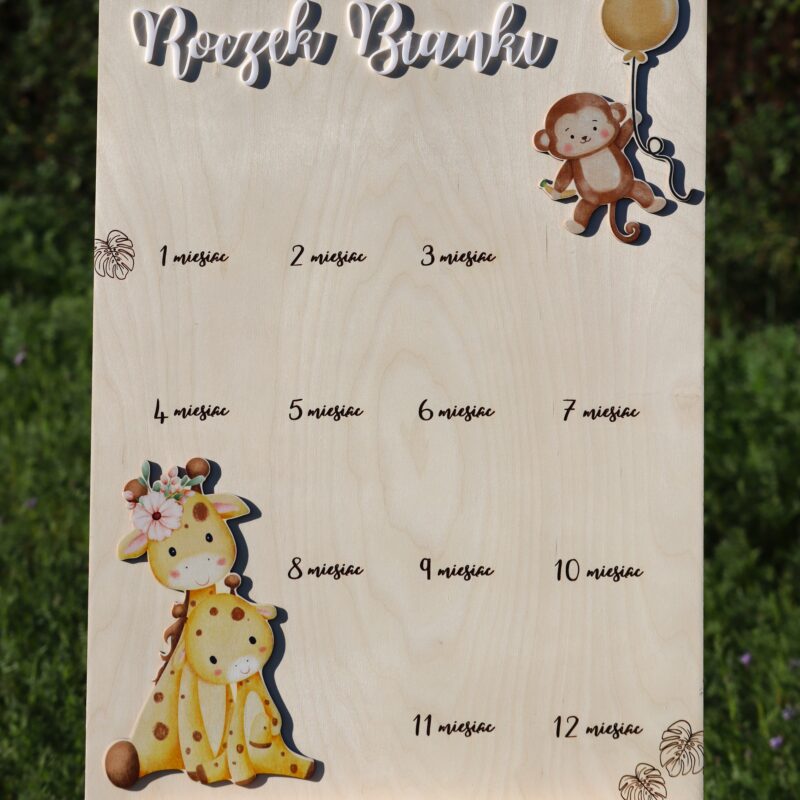 Tablica na roczek Zwierzęta Safari