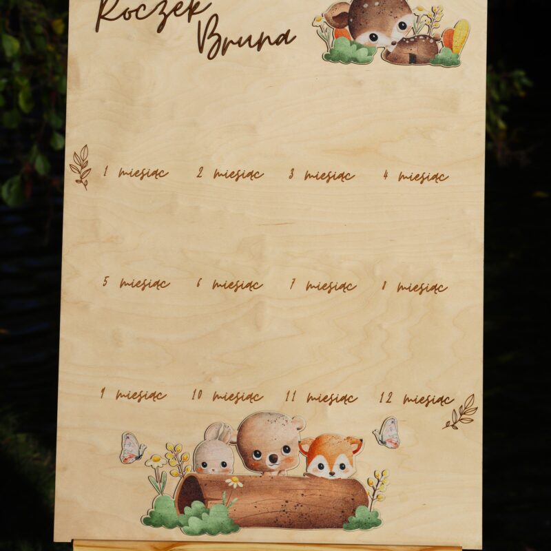 Tablica na roczek Leśne zwierzęta