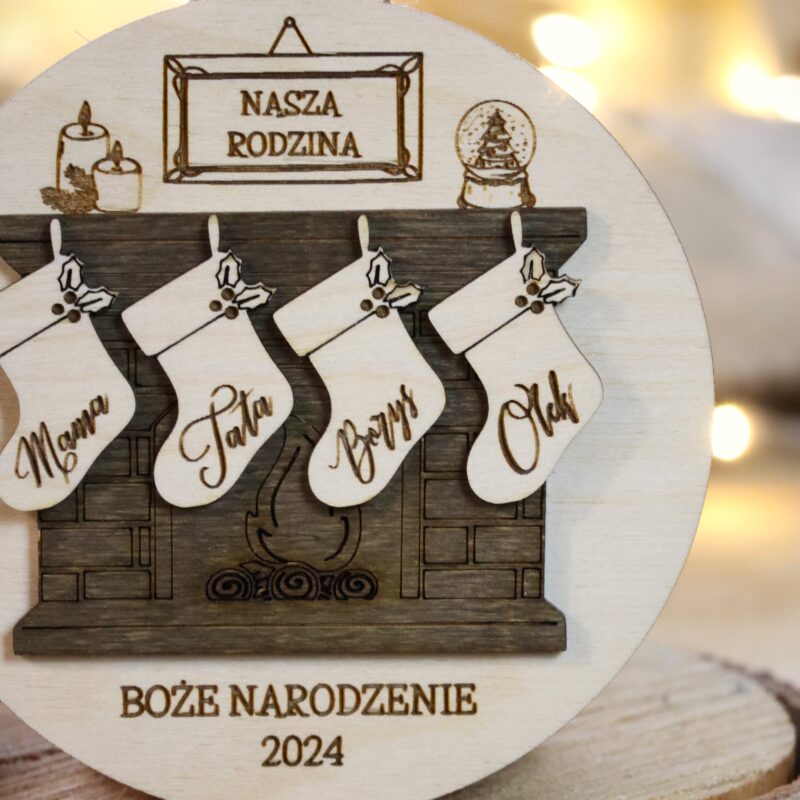 Bombka rodzinna Kominek świąteczny