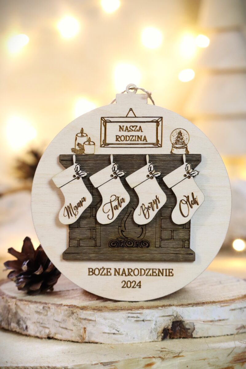 Bombka rodzinna Kominek świąteczny
