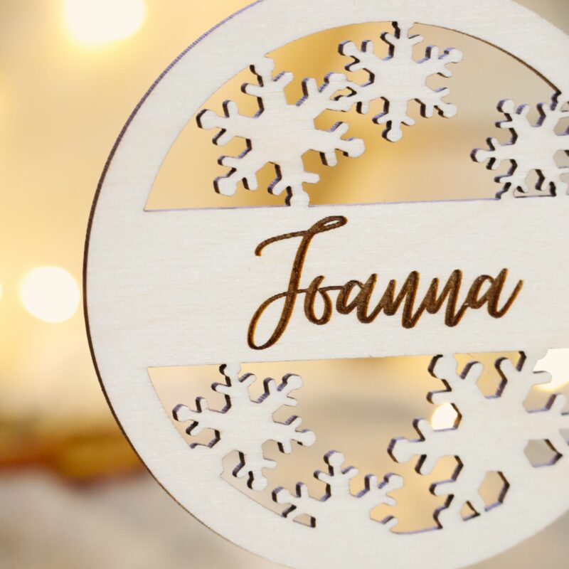 Bombka z imieniem Śnieżynki