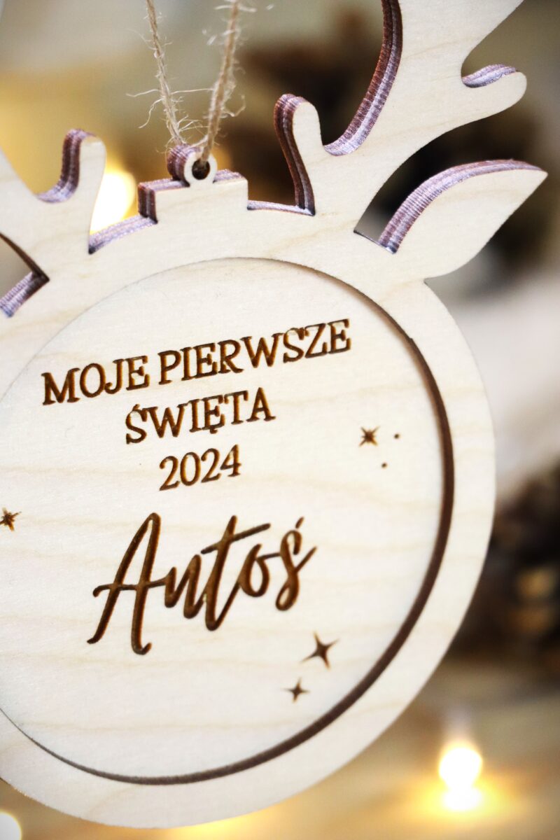 Duża bombka z uszami renifera