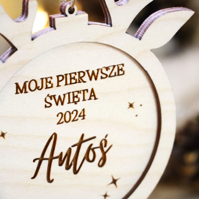 Duża bombka z uszami renifera