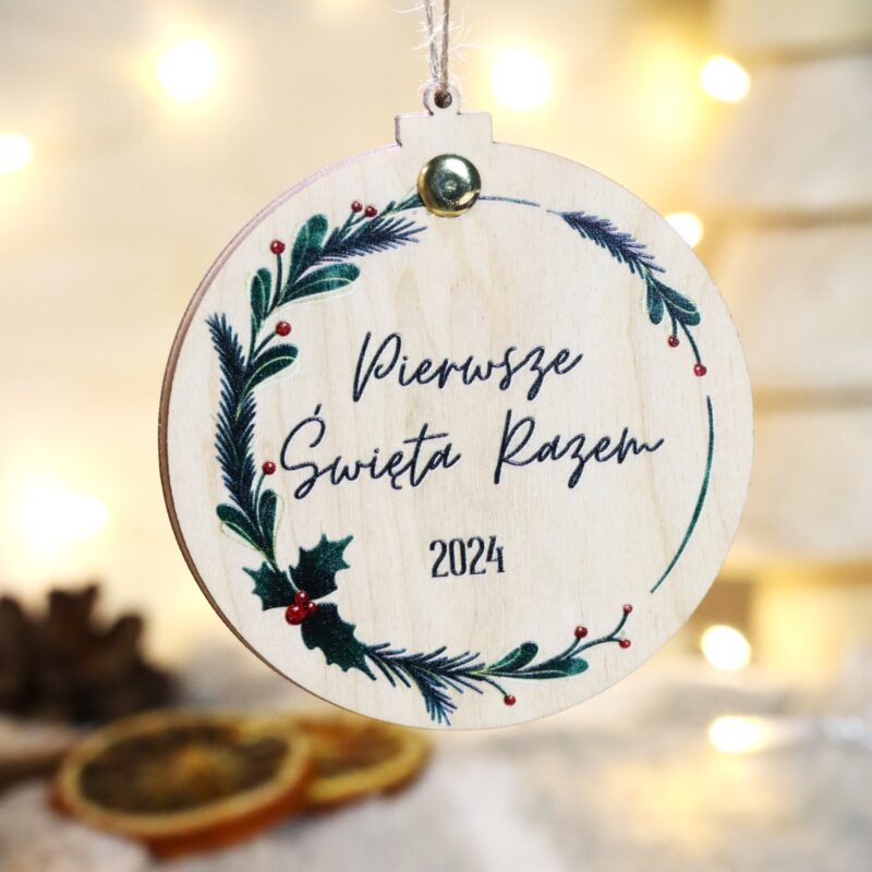 Bombka otwierana z metryczką Pierwsze Święta Razem