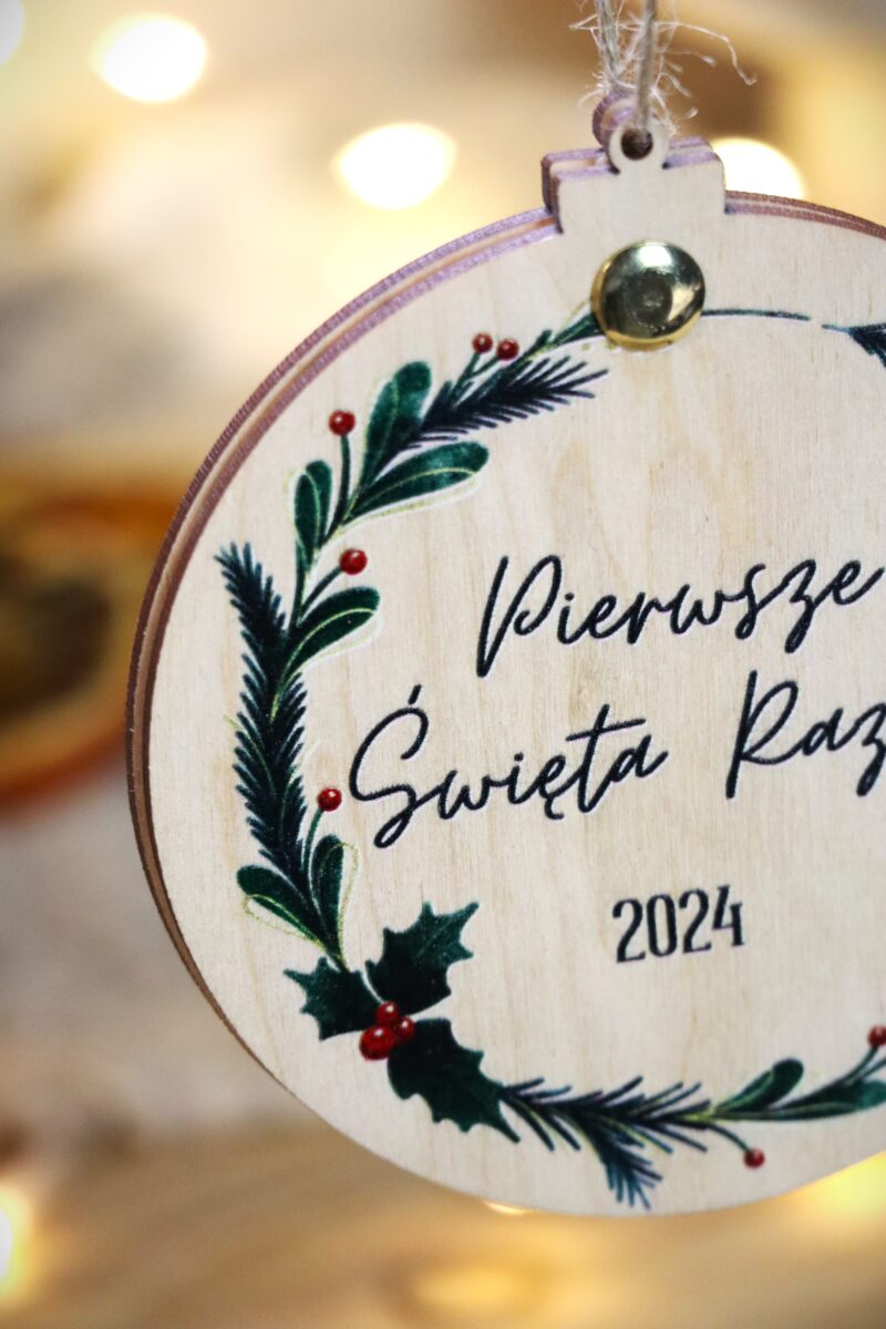 Bombka otwierana z metryczką Pierwsze Święta Razem