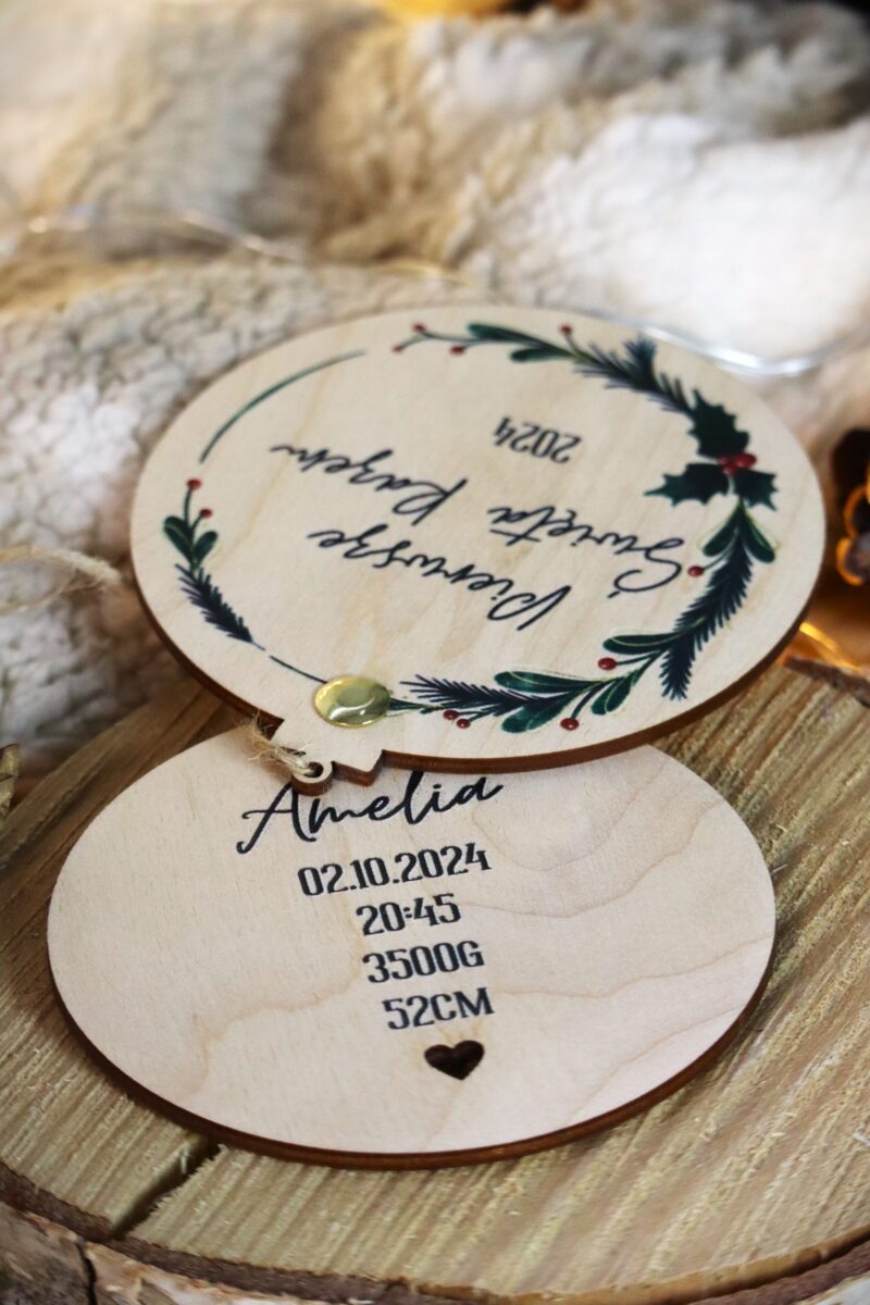 Bombka otwierana z metryczką Pierwsze Święta Razem