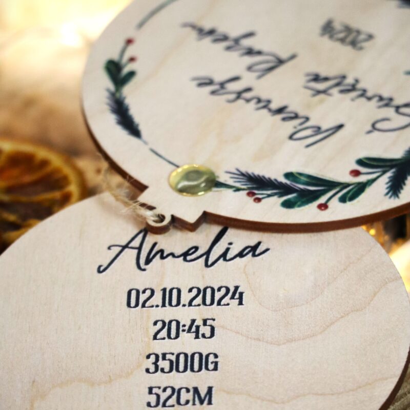 Bombka otwierana z metryczką Pierwsze Święta Razem