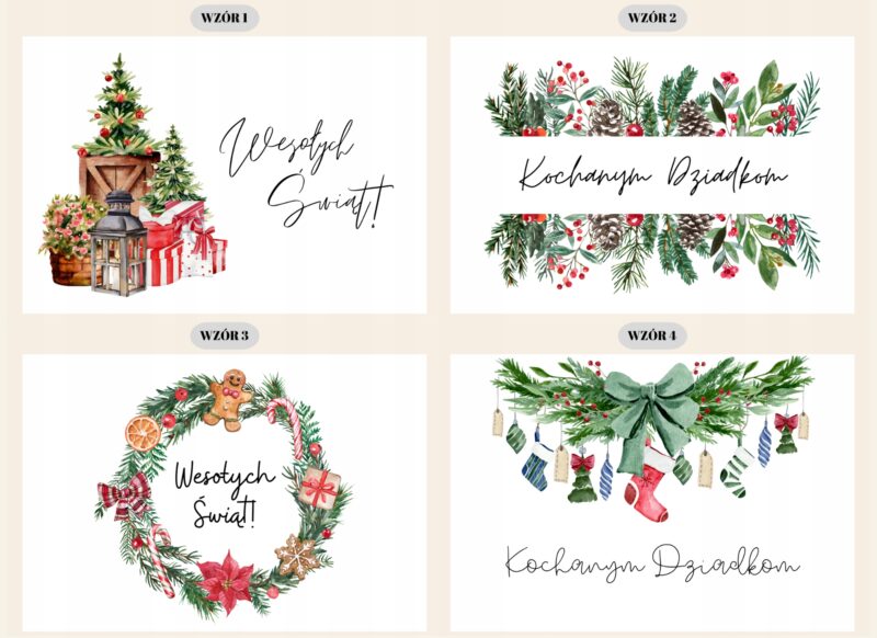 Białe pudełko świąteczne z życzeniami