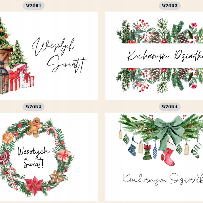 Białe pudełko świąteczne z życzeniami