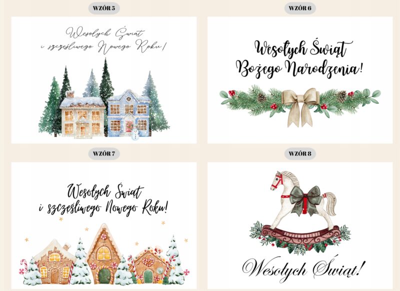 Białe pudełko świąteczne z życzeniami