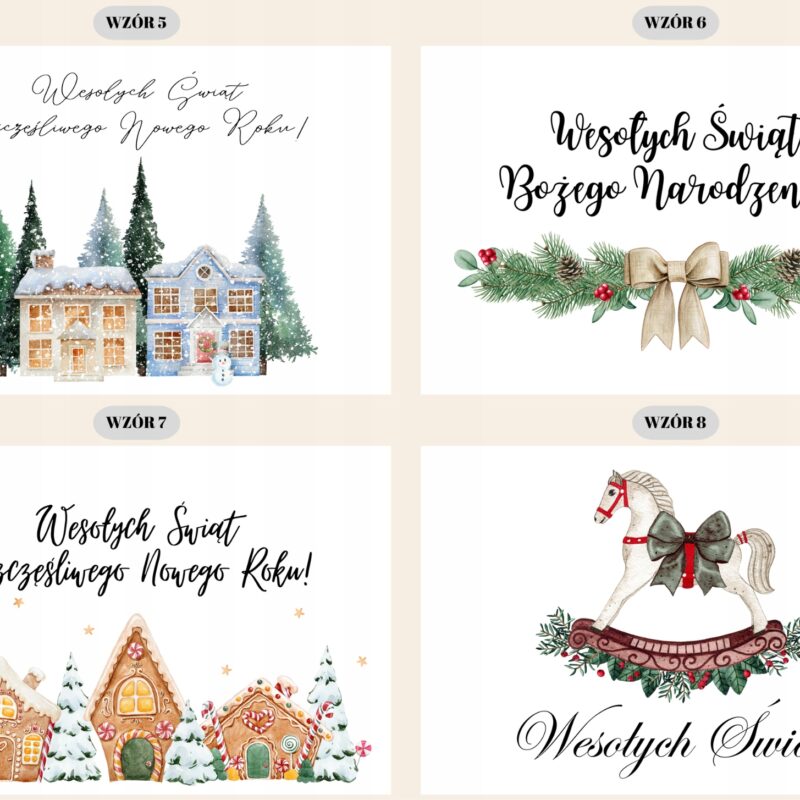 Białe pudełko świąteczne z życzeniami