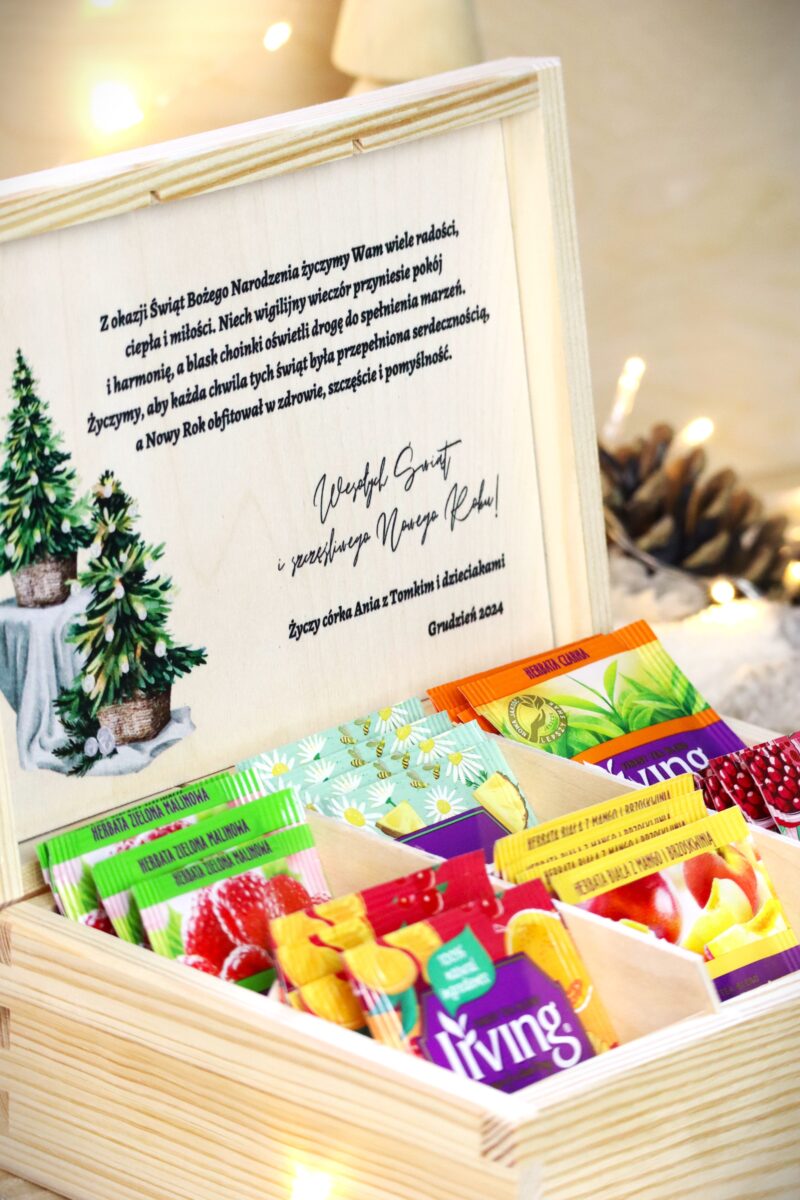 Herbaciarka Świąteczne pudełko z życzeniami